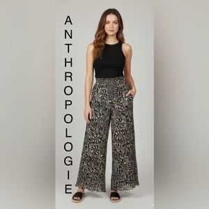 Anthropologie Style Floral Wide Leg Palazzo Pants - Boho Chic - Size M
